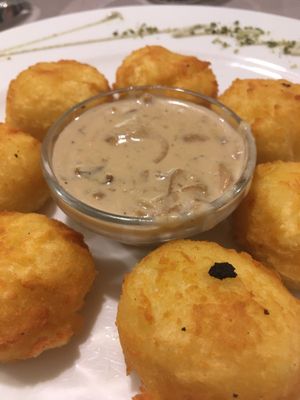 Dödöle with Mushroom sauce at Güjžina - Green One Bistro in Ljubljana