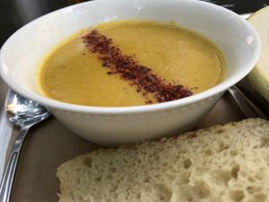 Split yellow pea soup - sensational  at Paralela in Prague