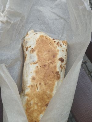 Vegan mega wrap at The Conductor in Prague