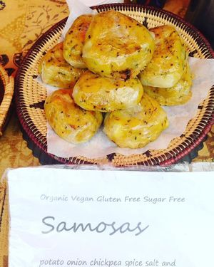 Our famous 
Organic Vegan Glutenfree 
Samosa:s at Vital Kitchen in Salt Spring Island