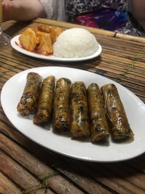 Vegetable spring roll - no egg  at Quan 3 Chi Em in Mai Chau
