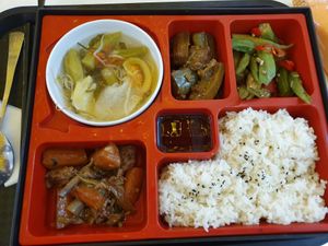 Bento box. The pineapple soup is just amazing! at Au Lac Healthy World - Pham Ngu Lao in Ho Chi Minh City