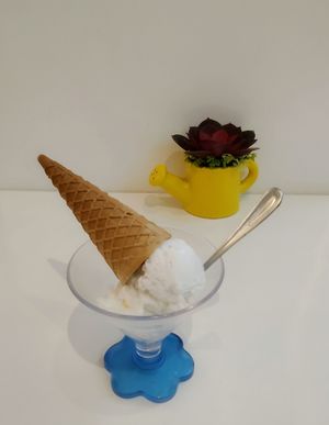 Coconut ice cream - soo good! at Au Lac Healthy World - Pham Ngu Lao in Ho Chi Minh City