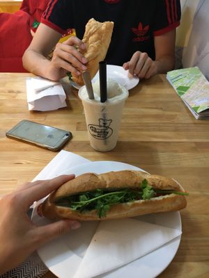 Banh Mi and the Durian Sticky rice Smoothie at Au Lac Healthy World - Pham Ngu Lao in Ho Chi Minh City