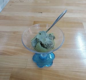 Green tea ice-cream - yummy but a bit too sweet at Au Lac Healthy World - Pham Ngu Lao in Ho Chi Minh City