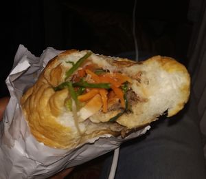 Banh mi with "chicken" at Au Lac Healthy World - Pham Ngu Lao in Ho Chi Minh City