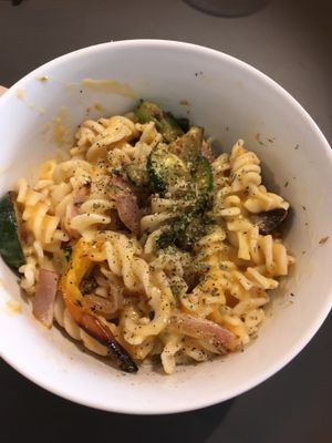 Pasta with veggies at Sweet Pea Cafe & Playhouse in Edmonton