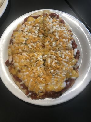 Cheese flatbread (my son LOVED this!) at Sweet Pea Cafe & Playhouse in Edmonton