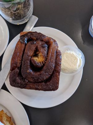 Cinnamon bun at Sweet Pea Cafe & Playhouse in Edmonton