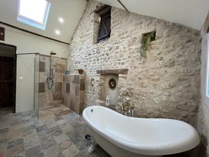 Bathroom in Bella's Cottage. at La Grange DesRochers in Paley