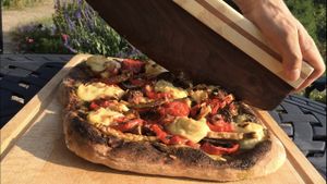 Homemade Cheezy Pizza made by David and Marie at La Maison DesRochers. at La Grange DesRochers in Paley