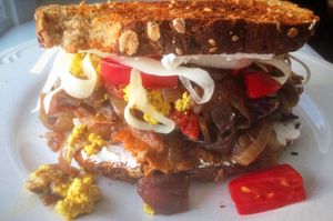 Delicious tofu scramble sandwich! at La Grange DesRochers in Paley