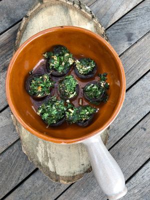 Vegan mushroom Escargot! at La Grange DesRochers in Paley