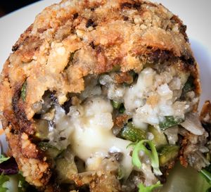 Cheezy risotto balls!  at La Grange DesRochers in Paley