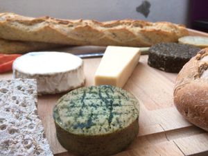 Vegan cheese plate. at La Grange DesRochers in Paley