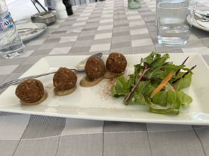 Walnut balls (giant beans not pictured)  at Valia Calda in Kalampaka