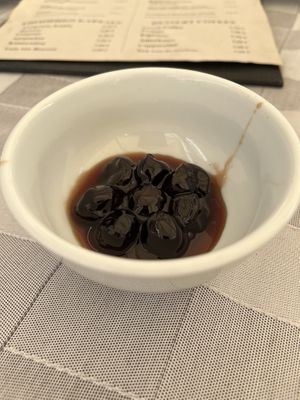 Sour cherries in syrup  at Valia Calda in Kalampaka