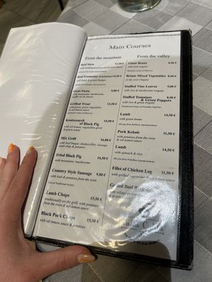 Menu  at Valia Calda in Kalampaka