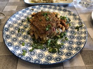 Giant beans with leek at Valia Calda in Kalampaka