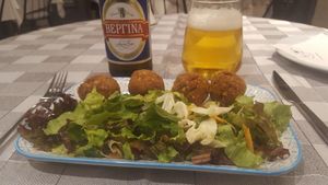 Walnut Balls and Salad at Valia Calda in Kalampaka