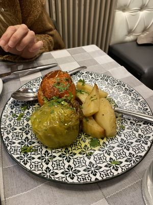 Stuff tomato and peppers with potatos at Valia Calda in Kalampaka