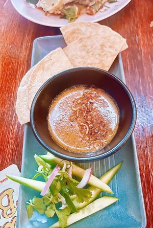 Pan-fried Roti w/ Massaman Curry  at Yulli's Brews in Alexandria