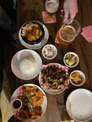 Korean feast  at Yulli's Brews in Alexandria