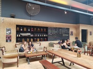 Sitting area at Yulli's Brews in Alexandria