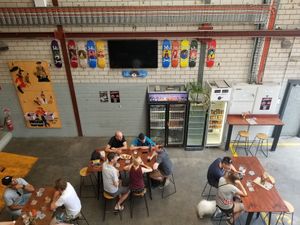 Sitting area at Yulli's Brews in Alexandria