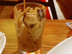 Marinated mushrooms at Yulli's Brews in Alexandria