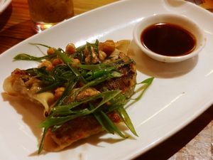 shiitake dumplings at Yulli's Brews in Alexandria