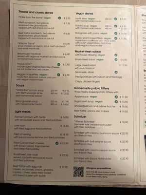 Menu  at Gilden im Zims in Cologne