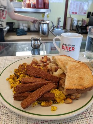 Tofu scramble with added tempeh at Swan Street Diner in Buffalo