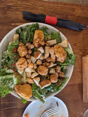 Ceasar with popcorn chicken at Renegade Kitchen & Craft Bar in Kelowna