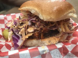 Pulled jackfruit sandwich  at Renegade Kitchen & Craft Bar in Kelowna