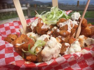 Tofu Chicken Poutine - Outstanding! at Renegade Kitchen & Craft Bar in Kelowna