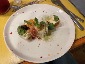 Fall Menu Starter: pumpkin strudel  at Cafe Animo in Ulm
