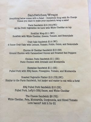 Menu at Elements Eatery and Mixology in Lexington Park