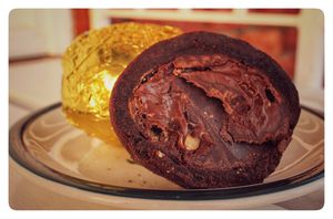 scrummy vegan chocolate and hazelnut egg at Scrummy Crumb in Hull