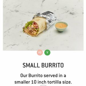 Small burrito at Zambrero in Bendigo