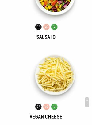 Vegan cheese at Zambrero in Bendigo