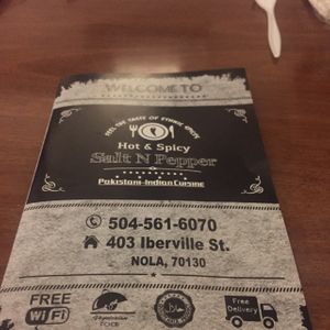 menu  at Salt n' Pepper in New Orleans