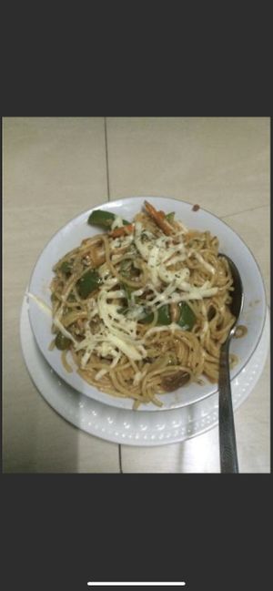 Veg Spaghetti  #Veganuary at Milan's Restaurant in Moshi