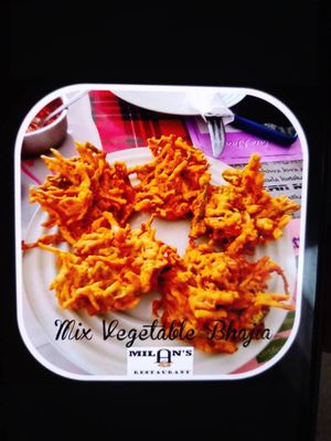 Mix vegetable bajia   at Milan's Restaurant in Moshi