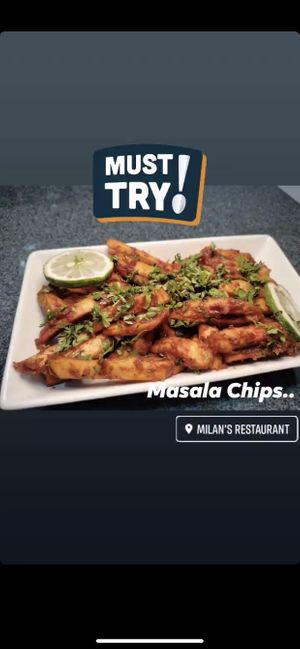 Masala chips   at Milan's Restaurant in Moshi