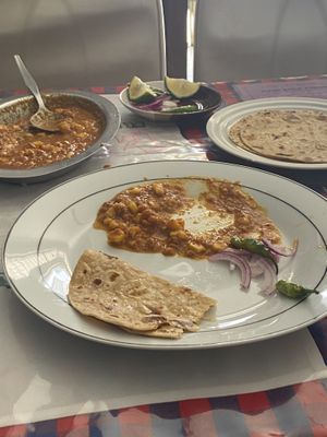 Corn masal roti   at Milan's Restaurant in Moshi