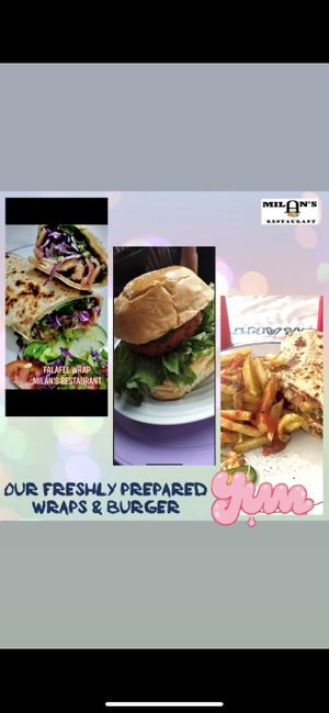 Wraps and burger   at Milan's Restaurant in Moshi