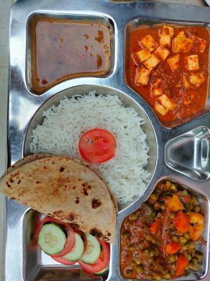 Punjabi Thali all Indian flavours in combo   at Milan's Restaurant in Moshi