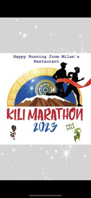 Wishing all participants happy running   at Milan's Restaurant in Moshi