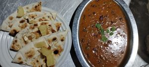 Kashmiri naan with daal makhani at Milan's Restaurant in Moshi